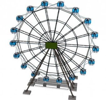 重力式摩天轮SU模型下载_sketchup草图大师SKP模型