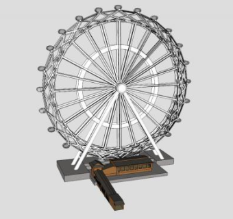 游乐重力式摩天轮SU模型下载_sketchup草图大师SKP模型