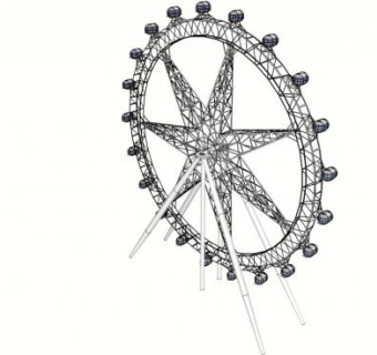 普通摩天轮SU模型下载_sketchup草图大师SKP模型