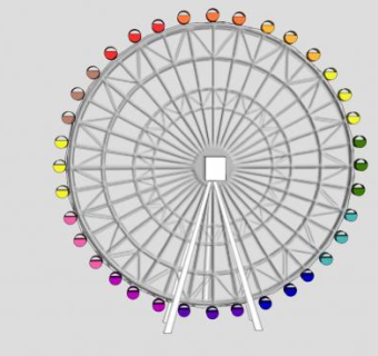 简单游乐摩天轮设备SU模型下载_sketchup草图大师SKP模型