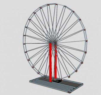 简易游乐摩天轮SU模型下载_sketchup草图大师SKP模型