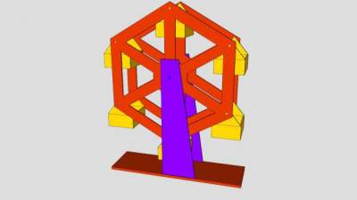 游乐场设备摩天轮SU模型下载_sketchup草图大师SKP模型