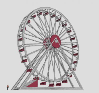 24座摩天轮设备SU模型下载_sketchup草图大师SKP模型
