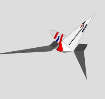 简易英国航空飞机SU模型下载_sketchup草图大师SKP模型