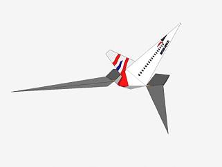 简易英国航空飞机SU模型下载_sketchup草图大师SKP模型