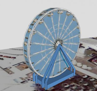 大西洋摩天轮SU模型下载_sketchup草图大师SKP模型