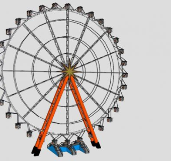 中型摩天轮SU模型下载_sketchup草图大师SKP模型