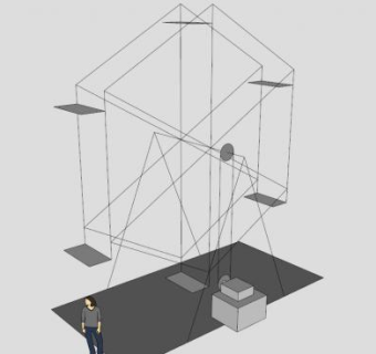 后院摩天轮设备SU模型下载_sketchup草图大师SKP模型
