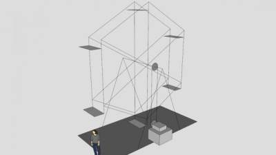 后院摩天轮设备SU模型下载_sketchup草图大师SKP模型