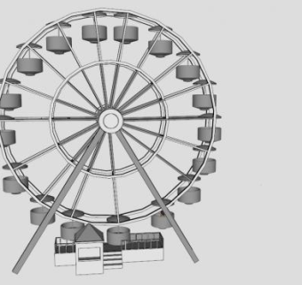 设备摩天轮SU模型下载_sketchup草图大师SKP模型