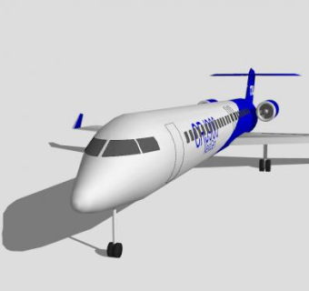 CRJ900公务机SU模型下载_sketchup草图大师SKP模型