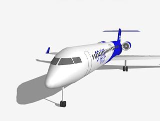 CRJ900公务机SU模型下载_sketchup草图大师SKP模型