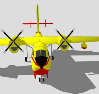 庞巴迪415飞机SU模型下载_sketchup草图大师SKP模型