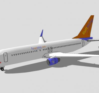 大型喷气式飞机SU模型下载_sketchup草图大师SKP模型