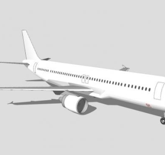空客A321飞机SU模型下载_sketchup草图大师SKP模型