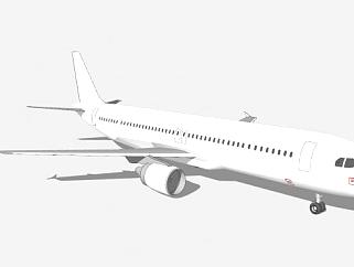 空客A321飞机SU模型下载_sketchup草图大师SKP模型