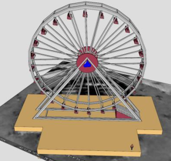 公园摩天轮SU模型下载_sketchup草图大师SKP模型