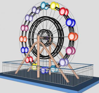 摩天轮设备SU模型下载_sketchup草图大师SKP模型