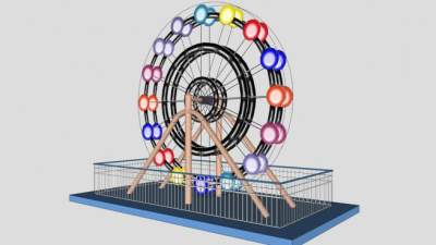 摩天轮设备SU模型下载_sketchup草图大师SKP模型