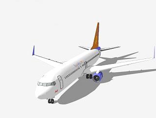太阳之翼航空波音737客机SU模型下载_sketchup草图大师SKP模型