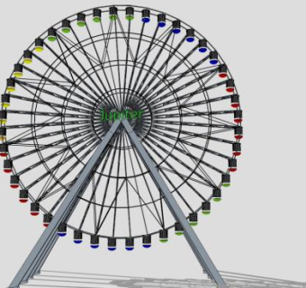 朱庇特摩天轮SU模型下载_sketchup草图大师SKP模型