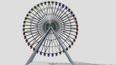 朱庇特摩天轮SU模型下载_sketchup草图大师SKP模型