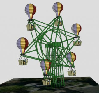 重力式游乐摩天轮SU模型下载_sketchup草图大师SKP模型