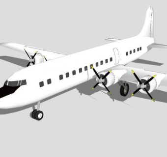 道格拉斯DC-7飞机SU模型下载_sketchup草图大师SKP模型