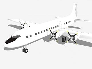 道格拉斯DC-7飞机SU模型下载_sketchup草图大师SKP模型