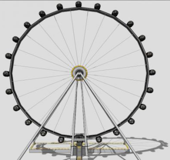 巨大摩天轮SU模型下载_sketchup草图大师SKP模型