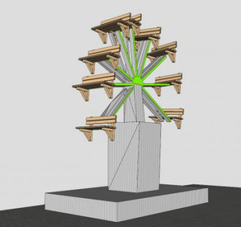 简易摩天轮设备SU模型下载_sketchup草图大师SKP模型
