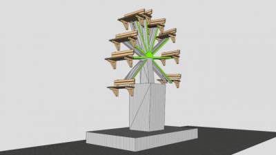 简易摩天轮设备SU模型下载_sketchup草图大师SKP模型