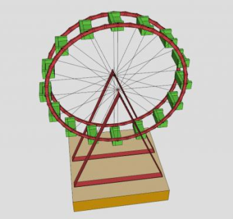 游乐观景摩天轮SU模型下载_sketchup草图大师SKP模型