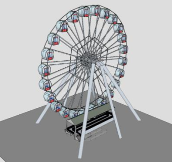 游乐场大摩天轮SU模型下载_sketchup草图大师SKP模型