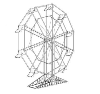 低聚摩天轮设备SU模型下载_sketchup草图大师SKP模型