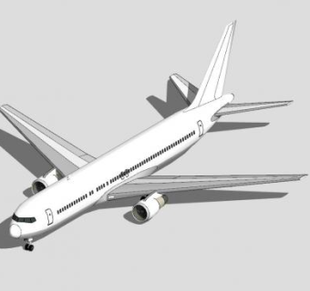 波音767-300飞机SU模型下载_sketchup草图大师SKP模型