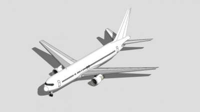 波音767-300飞机SU模型下载_sketchup草图大师SKP模型