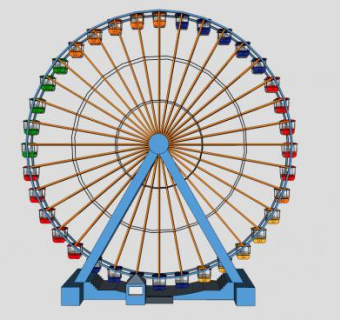 六旗摩天轮SU模型下载_sketchup草图大师SKP模型