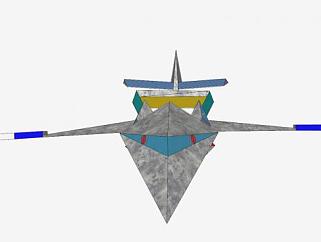 喷气式简易飞机SU模型下载_sketchup草图大师SKP模型