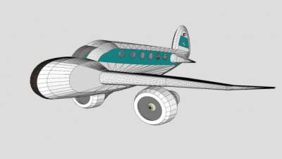 科威特航空客机SU模型下载_sketchup草图大师SKP模型