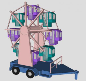 奇幻旅程小摩天轮SU模型下载_sketchup草图大师SKP模型