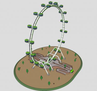 亨基腾克轮式摩天轮SU模型下载_sketchup草图大师SKP模型