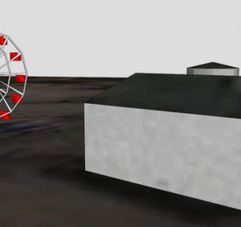 海湾沙滩摩天轮SU模型下载_sketchup草图大师SKP模型