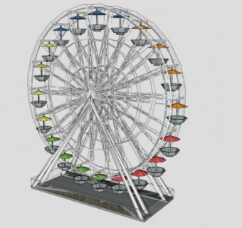 长滩彩虹摩天轮SU模型下载_sketchup草图大师SKP模型