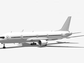 大型喷气式航空客机SU模型下载_sketchup草图大师SKP模型