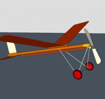 玩具飞机设计草图SU模型下载_sketchup草图大师SKP模型