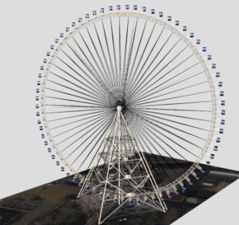 上海大转盘摩天轮SU模型下载_sketchup草图大师SKP模型