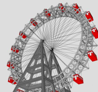 维也纳摩天轮SU模型下载_sketchup草图大师SKP模型