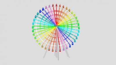 观赏摩天轮SU模型下载_sketchup草图大师SKP模型