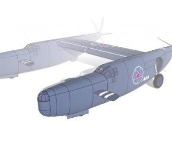 飞行飞艇SU模型下载_sketchup草图大师SKP模型